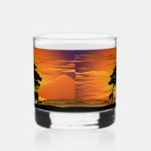 Wilde Tiere auf der afrikanischen Savanna Sunset Whiskyglas (Links)