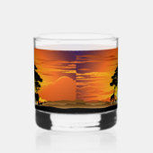 Wilde Tiere auf der afrikanischen Savanna Sunset Whiskyglas (Rechts)