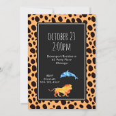 Wilde Tiere auf exotischen Geparden Print Birthday Einladung (Rückseite)