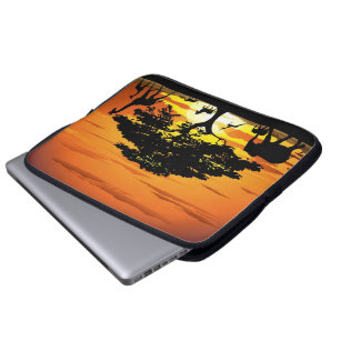 Wilde Tiere auf Savannah Sunset Electronics Bag Laptopschutzhülle