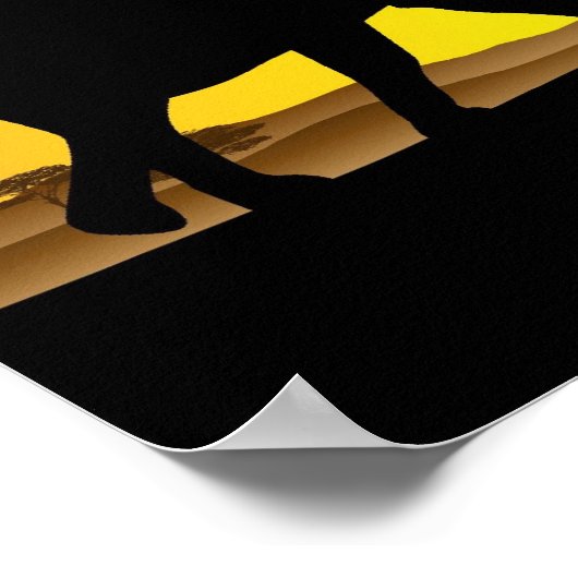 Wilde Tiere auf Savannah Sunset Poster (Ecke)