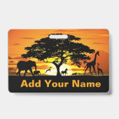 Wilde Tiere auf Savannah Sunset Wristlets Ausweis (Rückseite)