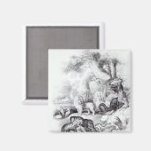 Wilde Tiere aus der Geschichte der Erde Magnet (Vorderseite/Rückseite)