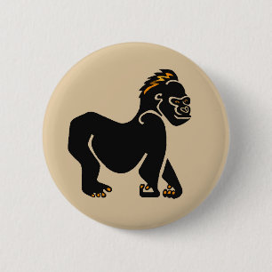 Wilde Tiere - Coole GORILLA - reifen - Primat Button