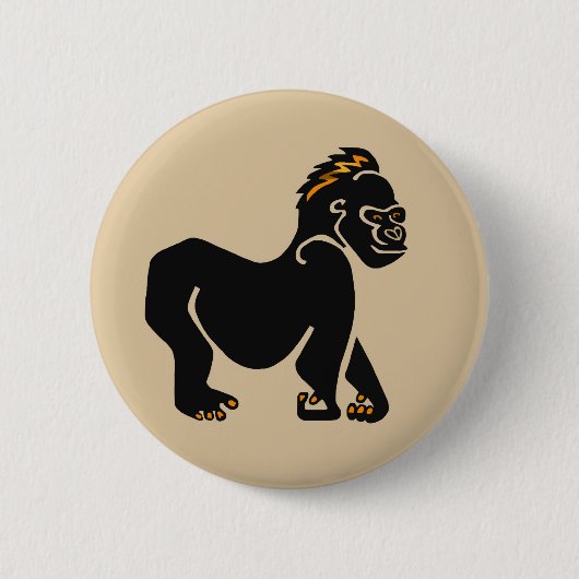 Wilde Tiere - Coole GORILLA - reifen - Primat Button (Vorderseite)