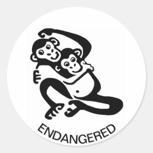 Wilde Tiere - Cooles BONOBO - Schimpanse - Afrika Runder Aufkleber