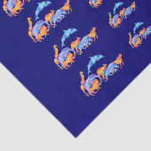 Wilde Tiere, die zusammen eine farbenfrohe Wasserf Seidenpapier (Ausschnitt)