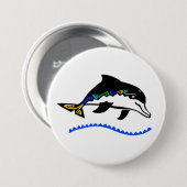 Wilde Tiere - DOLPHIN - Ozean - wild lebende Tiere Button (Vorne & Hinten)