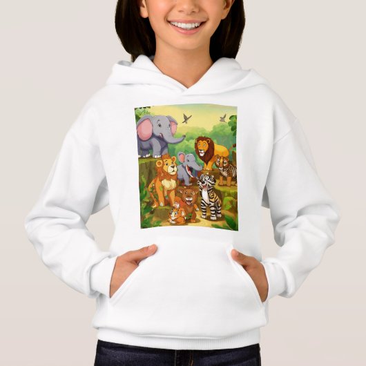 Wilde Tiere drucken Mädchen hoodies / zazzle (Vorderseite)