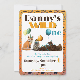 Wilde Tiere Erste Geburtstagseinladung Einladung