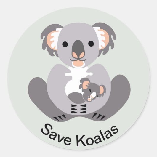 Wilde Tiere - Gerettet KOALAS - gefährdete Tiere Runder Aufkleber (Vorderseite)