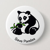 Wilde Tiere - Gerettet PANDAS - wild lebende Tiere Button (Vorderseite)