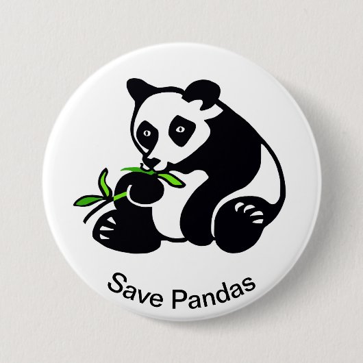 Wilde Tiere - Gerettet PANDAS - wild lebende Tiere Button (Vorderseite)