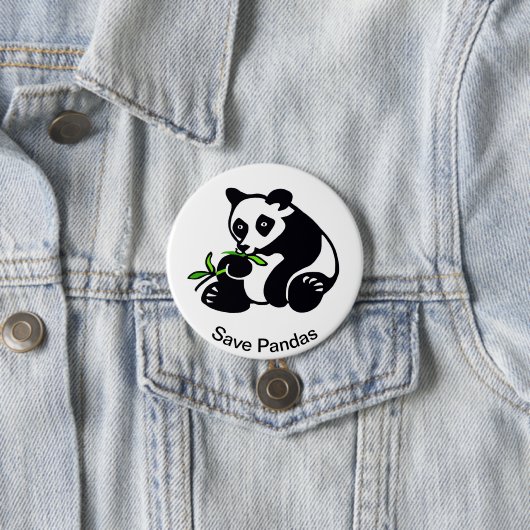 Wilde Tiere - Gerettet PANDAS - wild lebende Tiere Button (Beispiel)