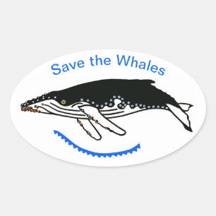 Wilde Tiere Gerettet WHALES-gefährdetes Tier - Ovaler Aufkleber