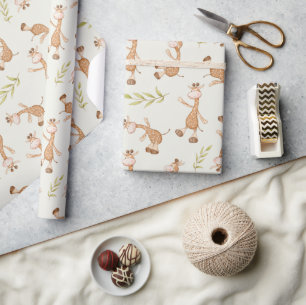Wilde Tiere Giraffe Kinder Geschenkpapier