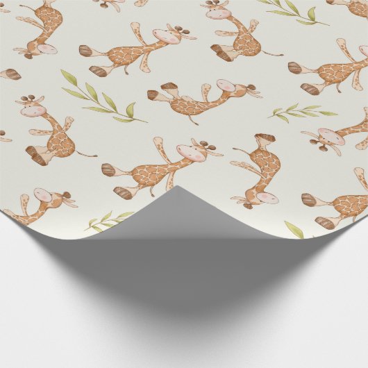Wilde Tiere Giraffe Kinder Geschenkpapier (Ecke)