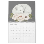 Wilde Tiere Graue Flora Winter Wasserfarbe Kalender (Mär 2026)