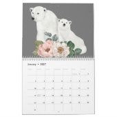 Wilde Tiere Graue Flora Winter Wasserfarbe Kalender (Jan 2027)