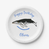 Wilde Tiere - Humpback WHALE - Glücklicher Geburts Pappteller (Vorderseite)