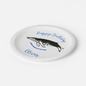 Wilde Tiere - Humpback WHALE - Glücklicher Geburts Pappteller (Schrägansicht)
