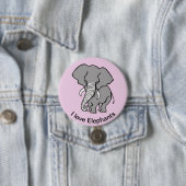 Wilde Tiere I Liebe ELEPHANTS - Afrika- rosa Button (Beispiel)