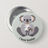 Wilde Tiere - I Liebe KOALAS - Aussie wild lebende Button (Vorne & Hinten)