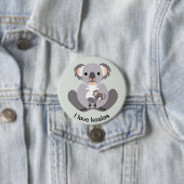Wilde Tiere - I Liebe KOALAS - Aussie wild lebende Button (Beispiel)