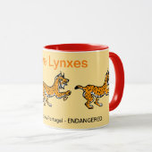 Wilde Tiere - I Liebe LYNXES - Natur - Gelb Tasse (VorderseiteRechts)