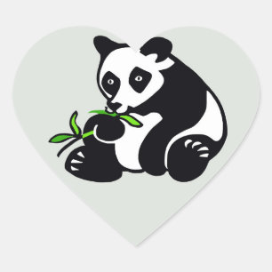 Wilde Tiere I Liebe Panda BEARS - Wildtiere - Chin Herz-Aufkleber