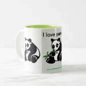 Wilde Tiere - I Liebe PANDAS - Tierfreund - Zweifarbige Tasse (Vorderseite Links)