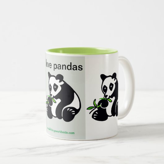 Wilde Tiere - I Liebe PANDAS - Tierfreund - Zweifarbige Tasse (VorderseiteRechts)