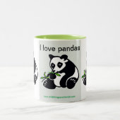 Wilde Tiere - I Liebe PANDAS - Tierfreund - Zweifarbige Tasse (Mittel)