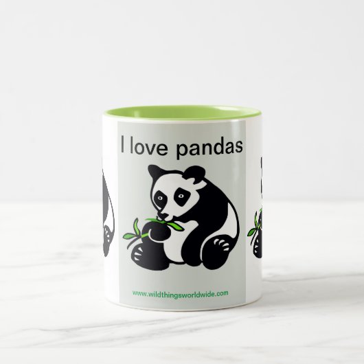 Wilde Tiere - I Liebe PANDAS - Tierfreund - Zweifarbige Tasse (Mittel)
