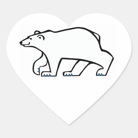 Wilde Tiere - I Liebe Polar BEARS - Tierfreund - Herz-Aufkleber (Vorderseite)