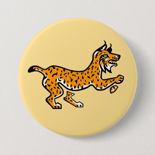 Wilde Tiere - Iberischer LYNX - gelb Button (Vorderseite)