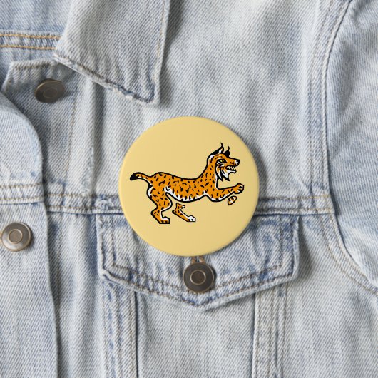 Wilde Tiere - Iberischer LYNX - gelb Button (Beispiel)