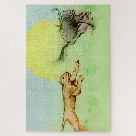 Wilde Tiere in der Natur - Löwen & Buffalo Puzzle (Vertikal)