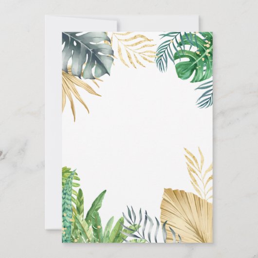Wilde Tiere Jungle Blume Tropical 1. Einladung (Rückseite)