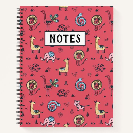 Wilde Tiere Jungle Notebook Notizblock (Vorderseite)