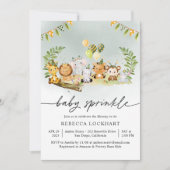 Wilde Tiere Jungle Safari Baby Sprinkle Einladung (Vorderseite)