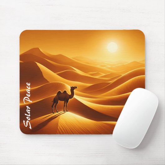 Wilde Tiere Kamel Wüstenreise Dünen hell Mousepad (Mit Mouse)