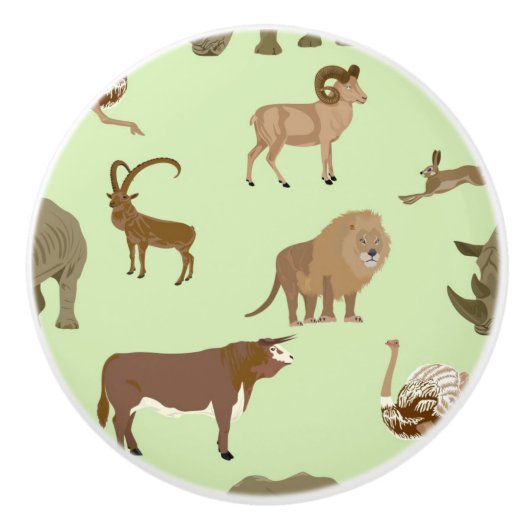 Wilde Tiere Keramikknauf (Vorderseite)