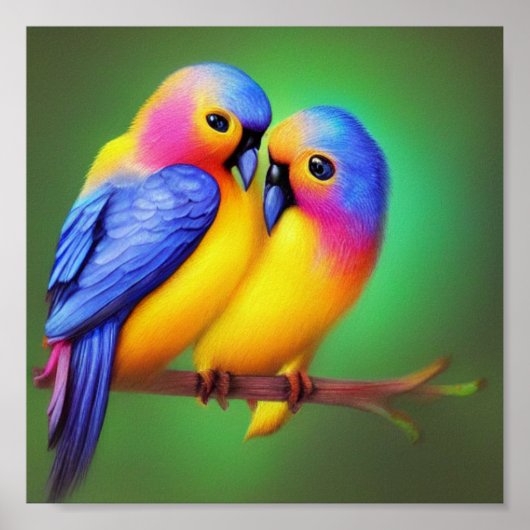Wilde Tiere Love Birds Poster (Vorne)