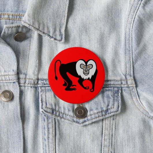 Wilde Tiere - Löwenschwanz MACAQUE - Affe - Rot Button (Beispiel)