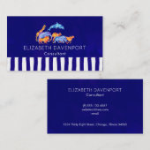 Wilde Tiere mit bläulich Lila gestreifter Grenze Visitenkarte (Vorne/Hinten)