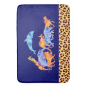 Wilde Tiere mit einer Leopard-Druckgrenze Badematte (Vorderseite Vertikal)