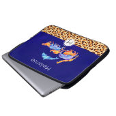 Wilde Tiere mit einer Leopard-Druckgrenze Laptopschutzhülle (Vorne Knopf)