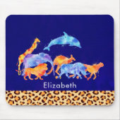 Wilde Tiere mit einer Leopard-Druckgrenze Mousepad (Vorne)