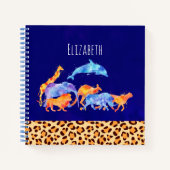 Wilde Tiere mit einer Leopard-Druckgrenze Notizblock (Vorderseite)